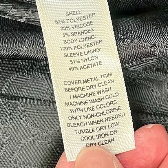 White House Black Market Black 1 Button 3/4 Sleeve Jacket Blazer 8 - Picture 7 of 7